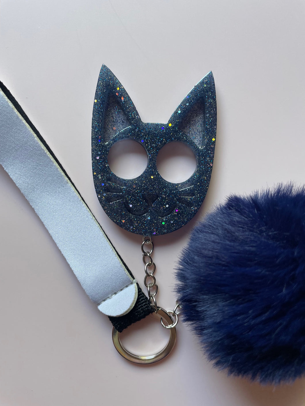 Dark Blue Glittery Cat