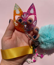 Load image into Gallery viewer, Lisa Frank Kitty with beaded lanyard
