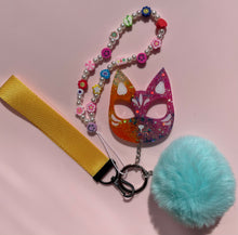 Load image into Gallery viewer, Lisa Frank Kitty with beaded lanyard
